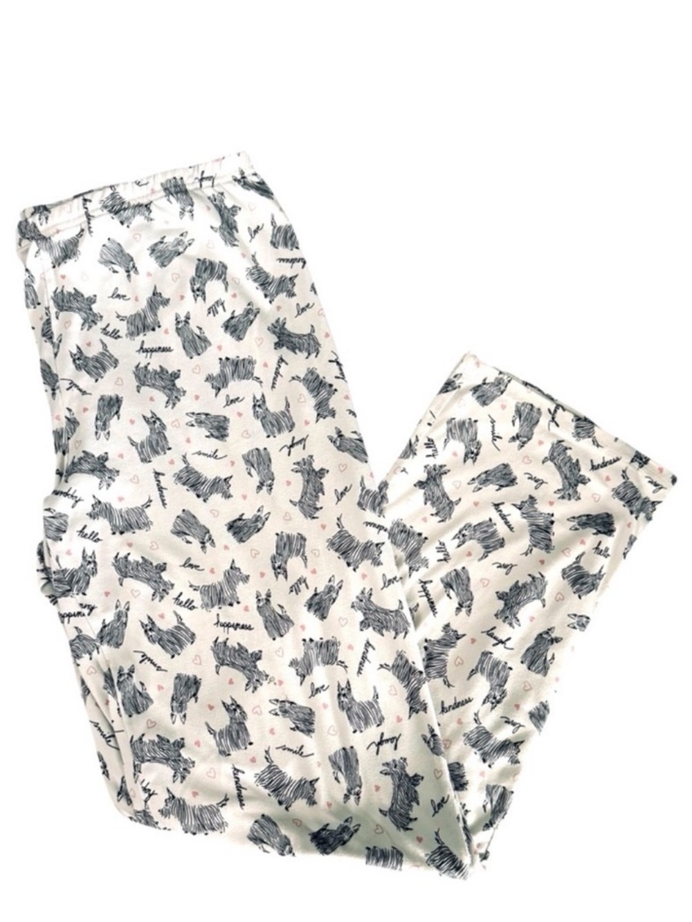 Ellen Degeneres Dog Print Pajama Bottoms Lounge Pants Black White Size M